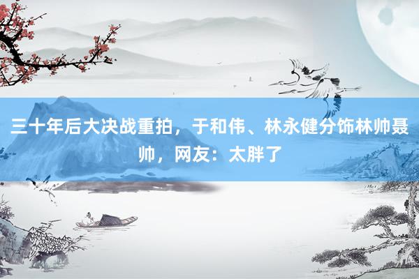 三十年后大决战重拍，于和伟、林永健分饰林帅聂帅，网友：太胖了