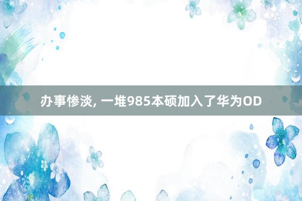 办事惨淡, 一堆985本硕加入了华为OD