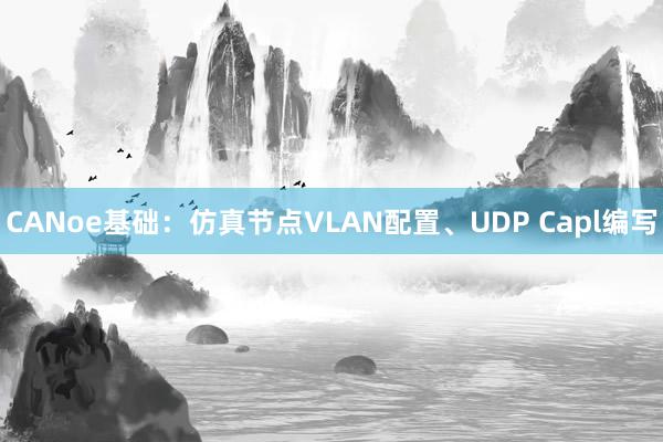 CANoe基础：仿真节点VLAN配置、UDP Capl编写