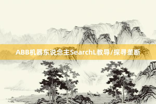 ABB机器东说念主SearchL教导/探寻垄断