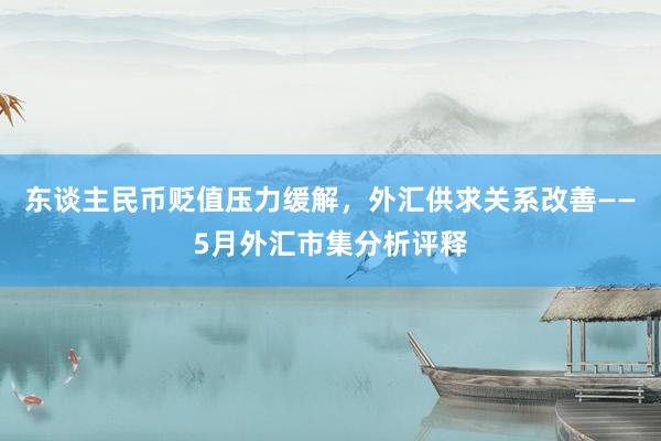 东谈主民币贬值压力缓解，外汇供求关系改善——5月外汇市集分析评释