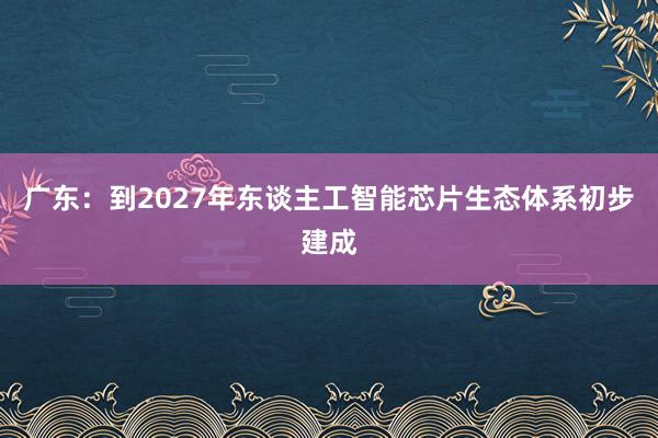 广东：到2027年东谈主工智能芯片生态体系初步建成