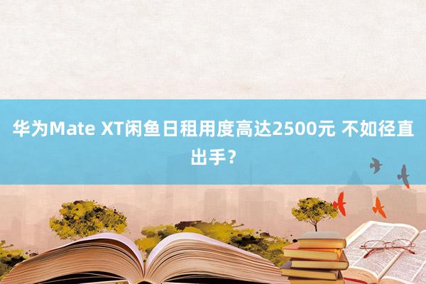 华为Mate XT闲鱼日租用度高达2500元 不如径直出手？