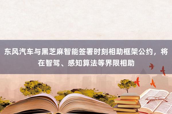 东风汽车与黑芝麻智能签署时刻相助框架公约，将在智驾、感知算法等界限相助