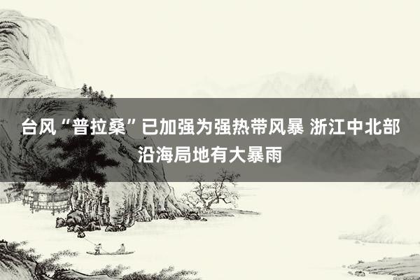 台风“普拉桑”已加强为强热带风暴 浙江中北部沿海局地有大暴雨